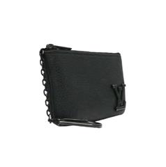 PRE OWNED LOUIS VUITTON KEY POUCH BLACK